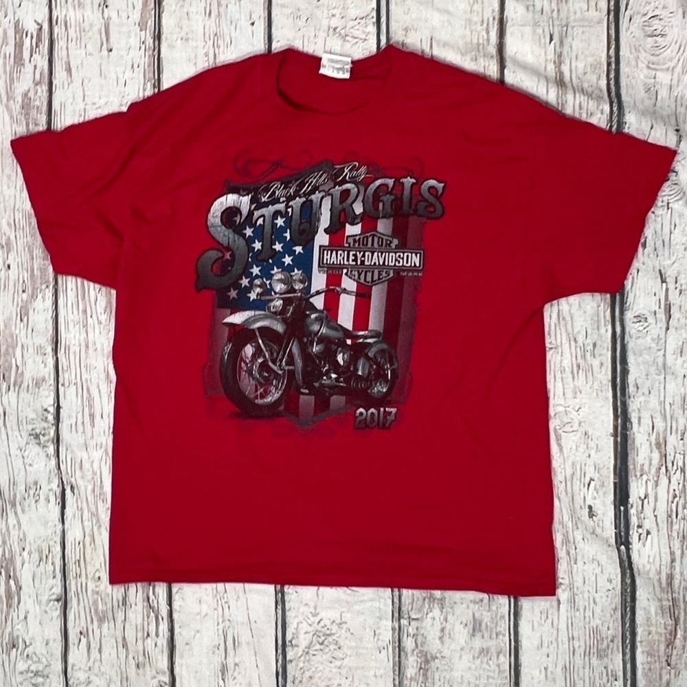 Harley-Davidson Motorcycles Sturgis Bike Rally Crewneck Tshirt Mens
